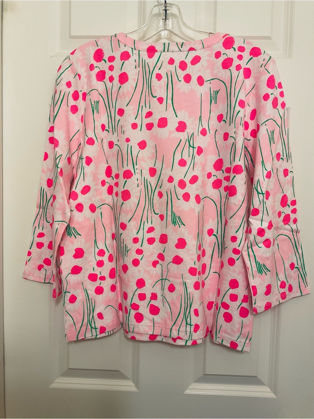 Lilly Pulitzer Clairmont Lace Trimmed Knit Top - Conch Shell Pink - Size M - Picture 6 of 8